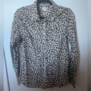 Leopard print J. Crew button down